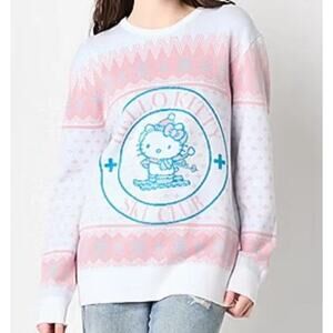 Hello Kitty and Friends Women Juniors Small Sweater Angel Intarsia Christmas $59